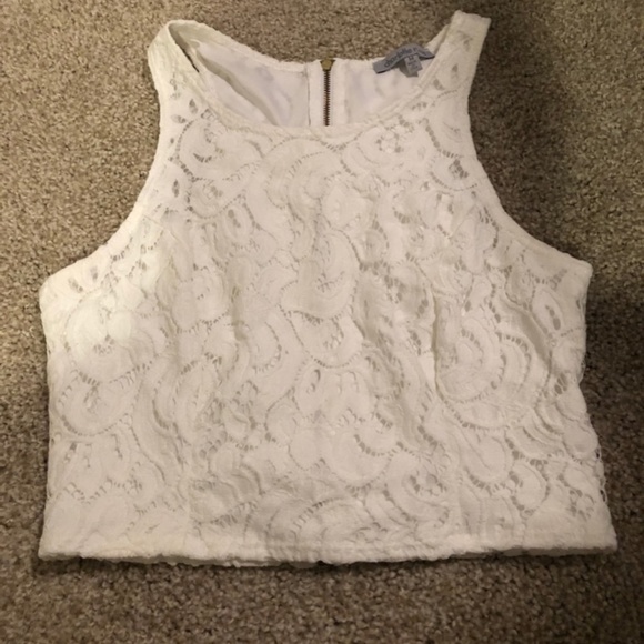 Charlotte Russe Tops - Charlotte Russe White Lace Crop Top